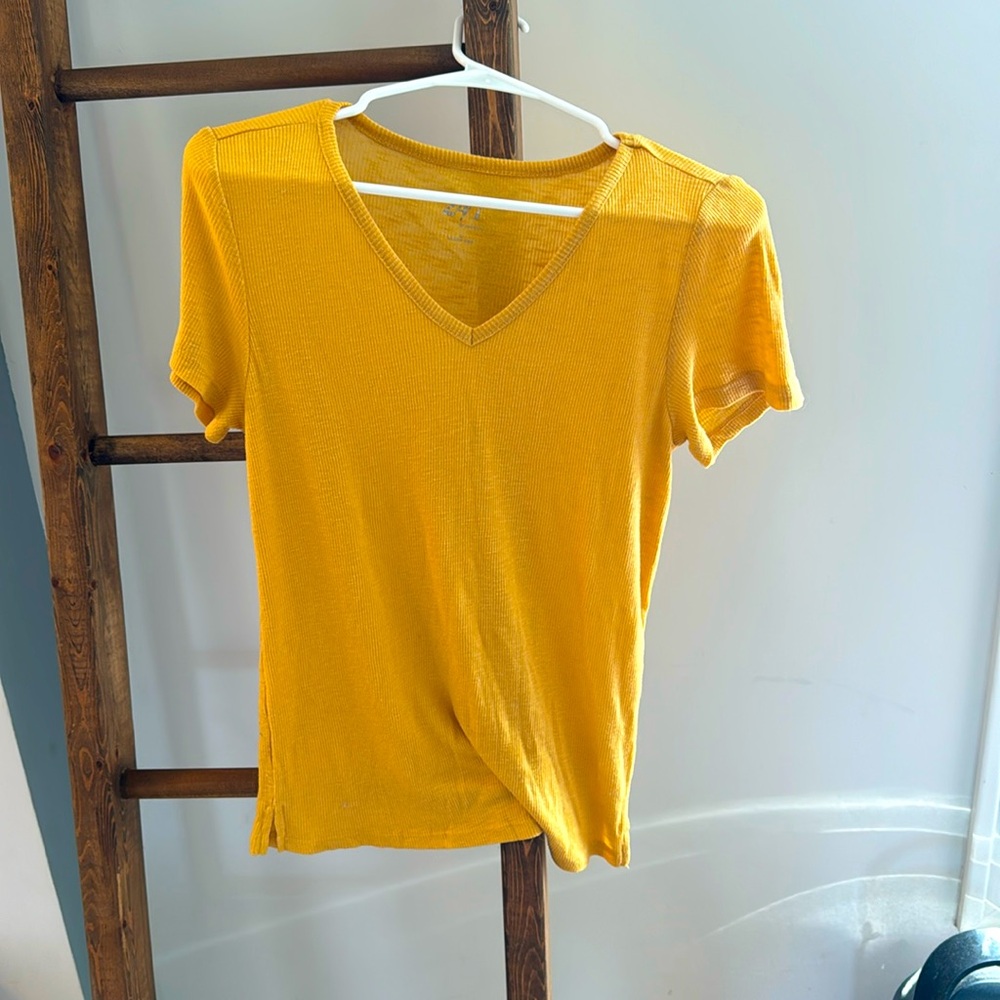 Yellow Ribbed T-shirt